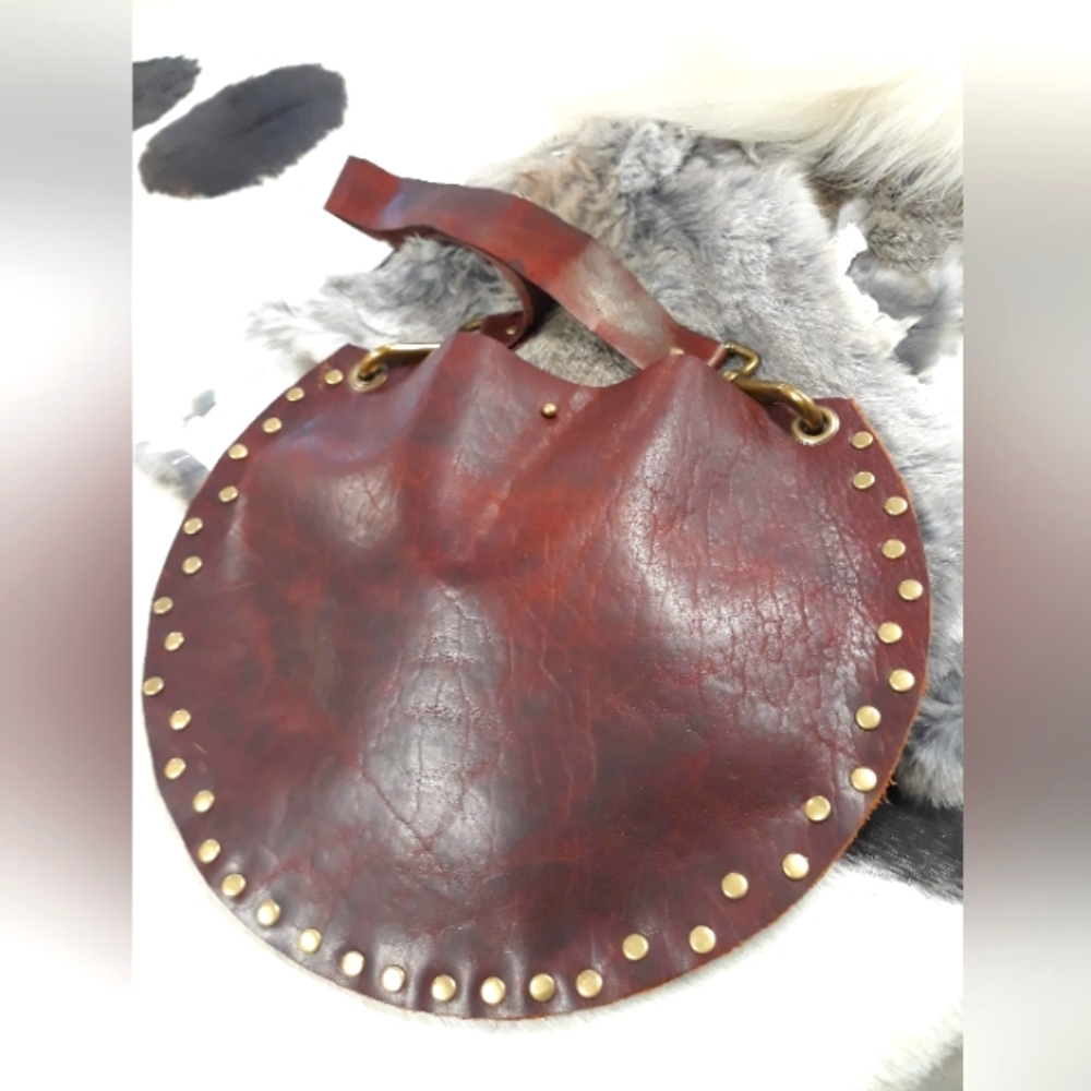Handcrafted/Brown Leather/Boho Style Hobo Bag by J.Monique - Picture 9 of 10
